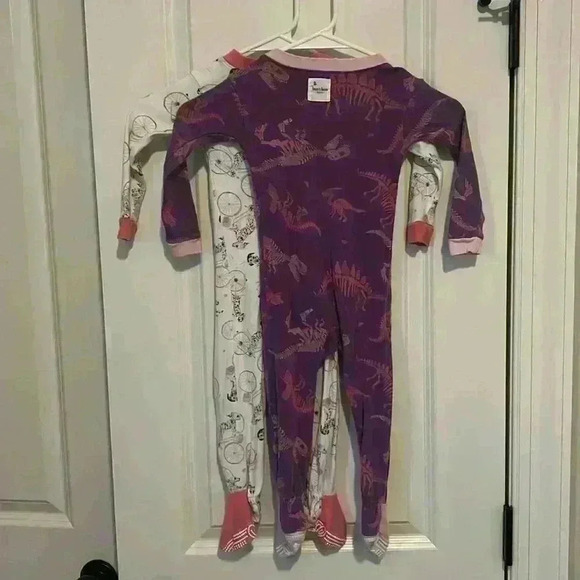 Burt’s Bees Baby set of 2 onesies 18 month dinosaurs and bicycle Dalmatian - Picture 2 of 8